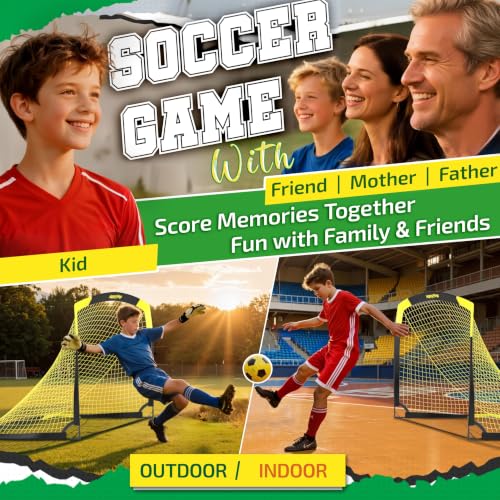 Image of Happy Jump Portable Soccer Goal 7x5 & 5x3.6 FT, Large-Frame Training Net