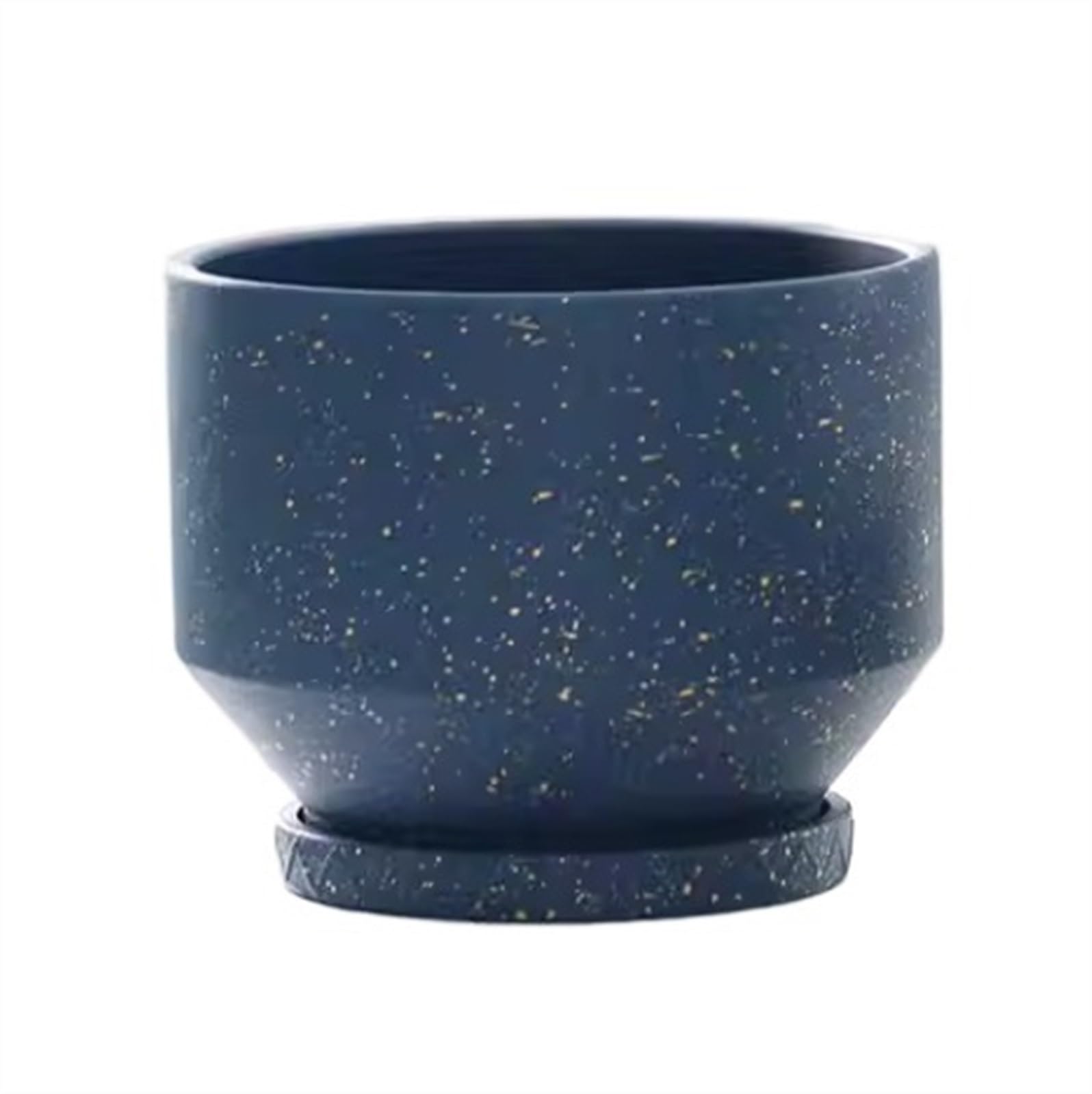 Pots de fleurs en céramique pour succulentes bleues | Jardinières blanches avec plateau salon