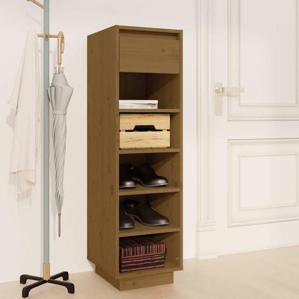 Szafka Na Buty Miodowy Brąz Lite Drewno Sosnowe 30x34x105 cm