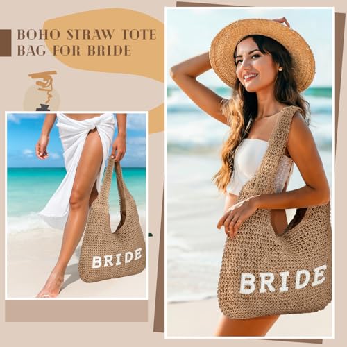 Bolso tote tejido a mano para mujer estilo boho miniatura 2