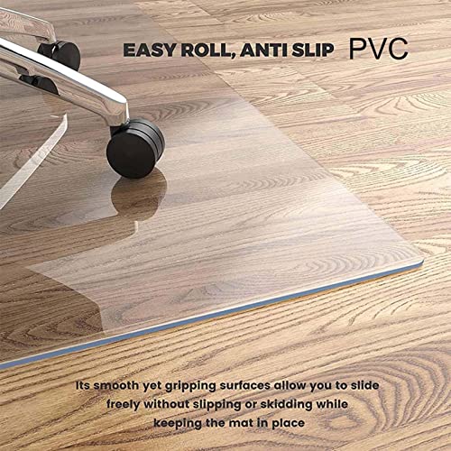 Pvc Desk Floor Mat Office Chair Mat For Carpet Clear Chair Mat For Hardwood Floor Rolling Chair Mat For Hardwood Floor 1.5Mm Thick Floor Mat Under Desk Chair Friction Resistant ( Color : Clear , Size #TOP3