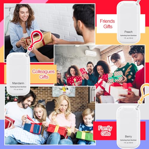 Image of 12 Pack Mist Hand Sanitizer Spray Keychain Cute Mini Hand Sanitizer Travel Size Bulk 1oz Scent Moisturizing Back to School Teacher Gift Classroom Variety Pack for Gym Purse Backpack(White,Simple)