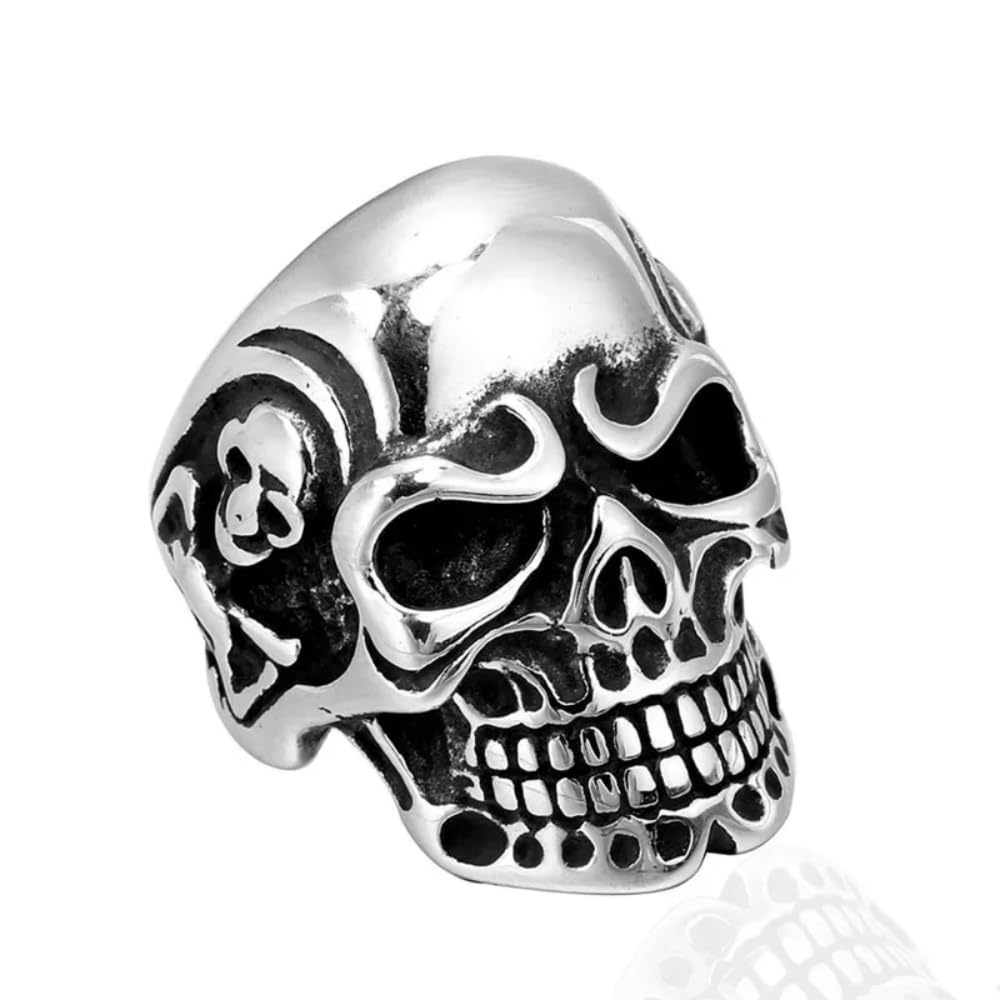 No-Tarnish No-Rusting Stainless Steel Rebel Rumble Skull Roadies Bikers Ring for Men And Boys (Ring0809) US Size : 9-image-34