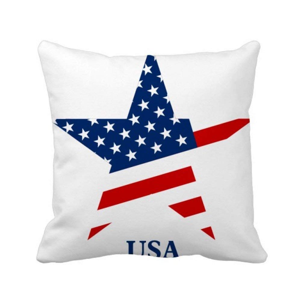 Housse de coussin carrée motif drapeau américain taie oreiller salon rétro
