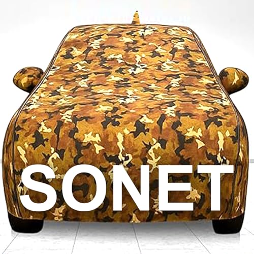 Image of 100% Waterproof Car Cover for Sonet UV Protection, Dustproof, Windproof | Custom Fit with Mirror Pockets, Belt & Buckle | All Weather Outdoor Body Cover(Jungle)
