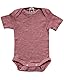 Cosilana Babybody Kurzarm 91052 BW/Wolle/Seide (Wenrot Meliert, 74-80)