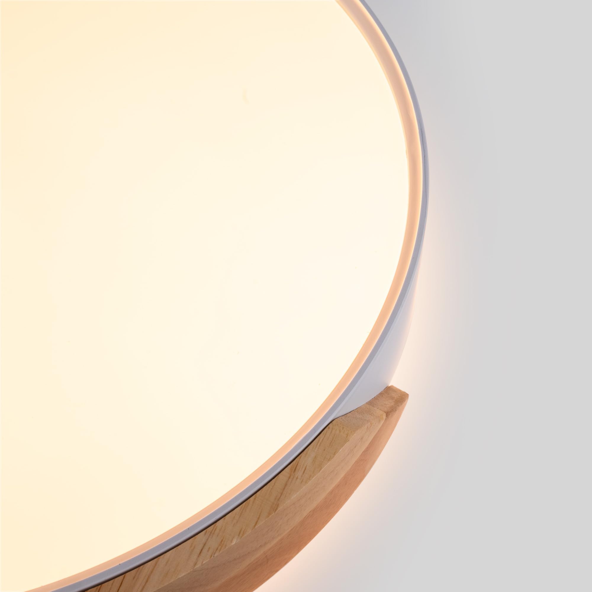 Lámpara de techo LED CCT de 36W y ø50cm | Plafón con Efecto madera IP22 | Iluminación LED con sistema CCT de 3000K, 4000K, 6500K