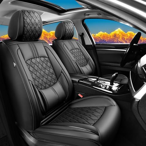 FQFZYMX Fit 4Runner Car Seat Covers (Only for 5 Seats Version) for Select Toyota 4Runner 2025-2026 - Full Coverage Leather, Airbag Compatible, Waterproof & All Weather Seat Cushion Protector(Black)