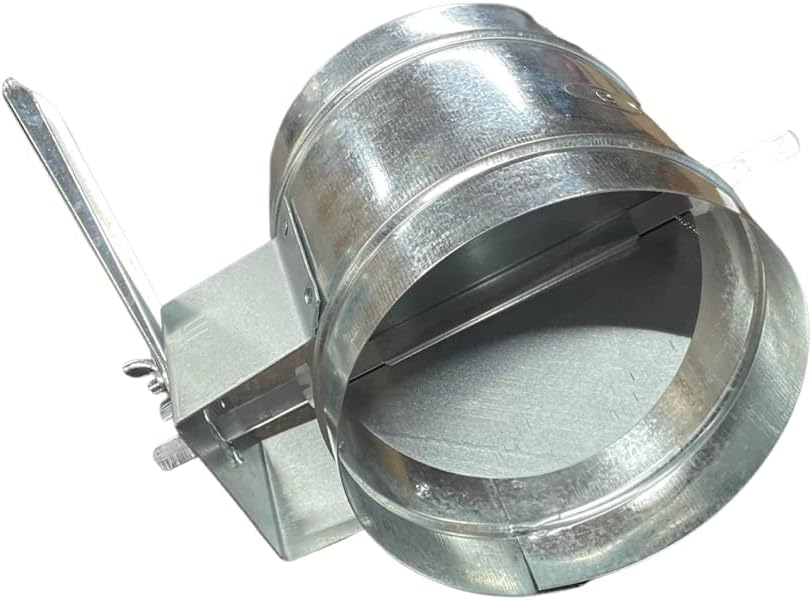 6-in HVAC Duct Manual Volume Damper with 1-1/2" Handle - Galvanized Sheet Metal Volume Damper Airflow Ducting Branch, Adjustment Handle HVAC Air Balancing System - Easy to Install
