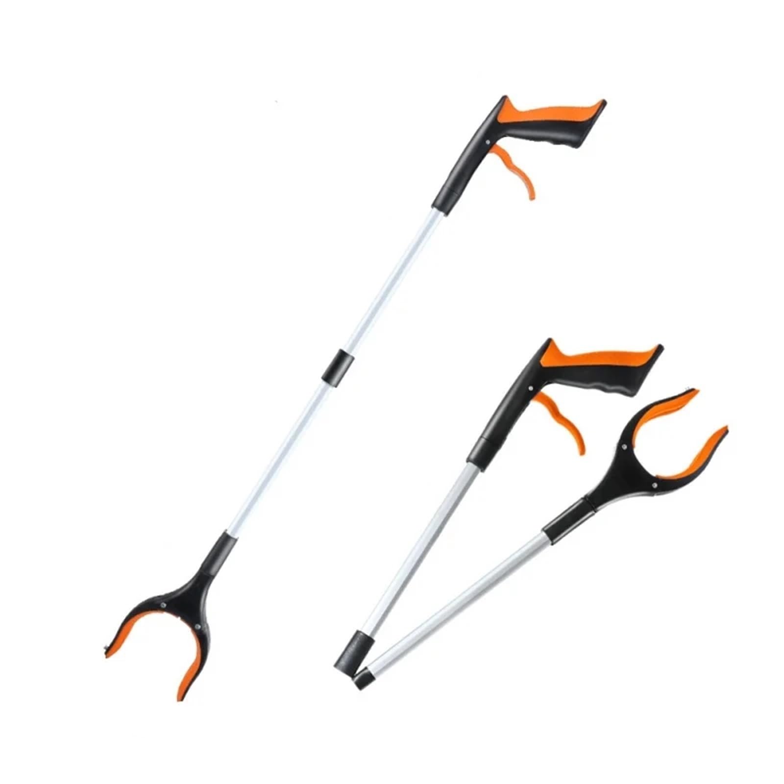 Grabber 2 stücke Faltbare Greifer Extender Hand Werkzeuge Tragbare Müll Grabber Pick Up Werkzeuge Haushalt Reinigung Hygiene Zange Hygiene Werkzeuge FüR Senioren(Orange(82cm))