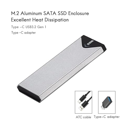 SSK Aluminum USB 3.2 Gen 1 M.2 SATA SSD Enclosure Adapter SHE-C320 の商品画像 2