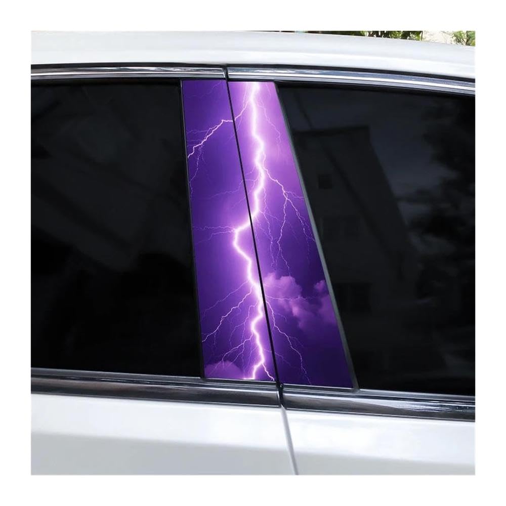 Body Parts 2PCS Car Center Pillar Vinyl Waterproof Stickers Lightning DIY Car B-Pillar Decals(E)