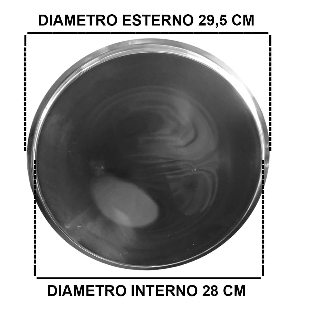 Pentole e casseruole con coperchio in acciaio inox 18/10 per bollire cuocere pasta verdure carne sugo con triplo fondo a induzione gas elettrico 2 manici (Pentola D28 CM)