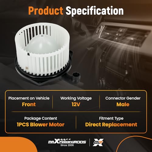 Image of maXpeedingrods HVAC Blower Motor with Fan Cage 700314 for Nissan NV1500 NV2500 NV3500 2012-2021 Titan 2017-2021 Titan XD 2016-2021, AC Heater Blower Motor Fan # PM4059 272201PA0A 27220EZ00A 272201PA1B