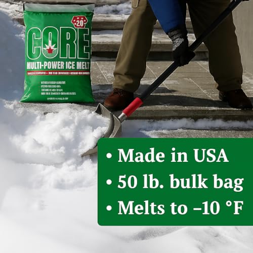 Image of Premium Ice Melt, Blue (50 lb Bag) - Fast-Acting, Industrial-Grade Snow Melter for Sidewalks, Driveways & Parking Lots, Melts to -20F, Concrete Safe, Non-Greasy, Slip-Free Formula