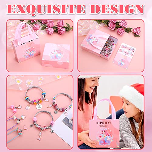 Aipridy 112 Pcs Diy Charm Bracelet Making Kit,Necklaces Jewelry Making Supplies Beads,Snake Chain Jewelry Gift Set For Girls Teens(Warm Pink) #TOP3