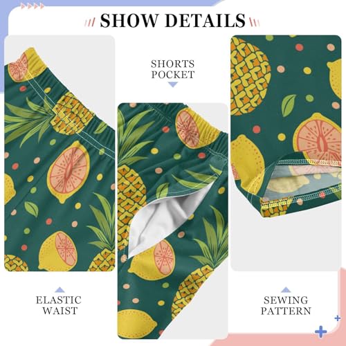 ZZXXB Pineapple Lemon Boys Long Pants Soft Trousers Elastic Waist Kids Lounge Bottoms with Pockets S-XL4