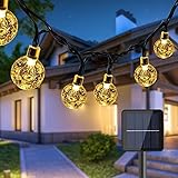 adoquines 🌻【Crea una Atmósfera Cómodo】 La guirnalda solar exterior se puede usar para decorar la noche, o puede ser una hermosa decoración de pared, guirnaldas luces exterior crea un ambiente cálido y agradable para usted y su familia, perfecto para su jardín, patio, césped, porche, puerta, patio, etc