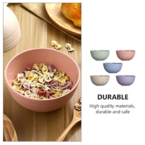 Upkoch 5Pcs Baking Assorted Snack Wheat Home Round Cm Beautiful Microwave Japanese Bowl Nuts Straw Nordic Food Seasoning Rice Candy Cereal Tableware Kitchen Style Canteen Gadgets #TOP1