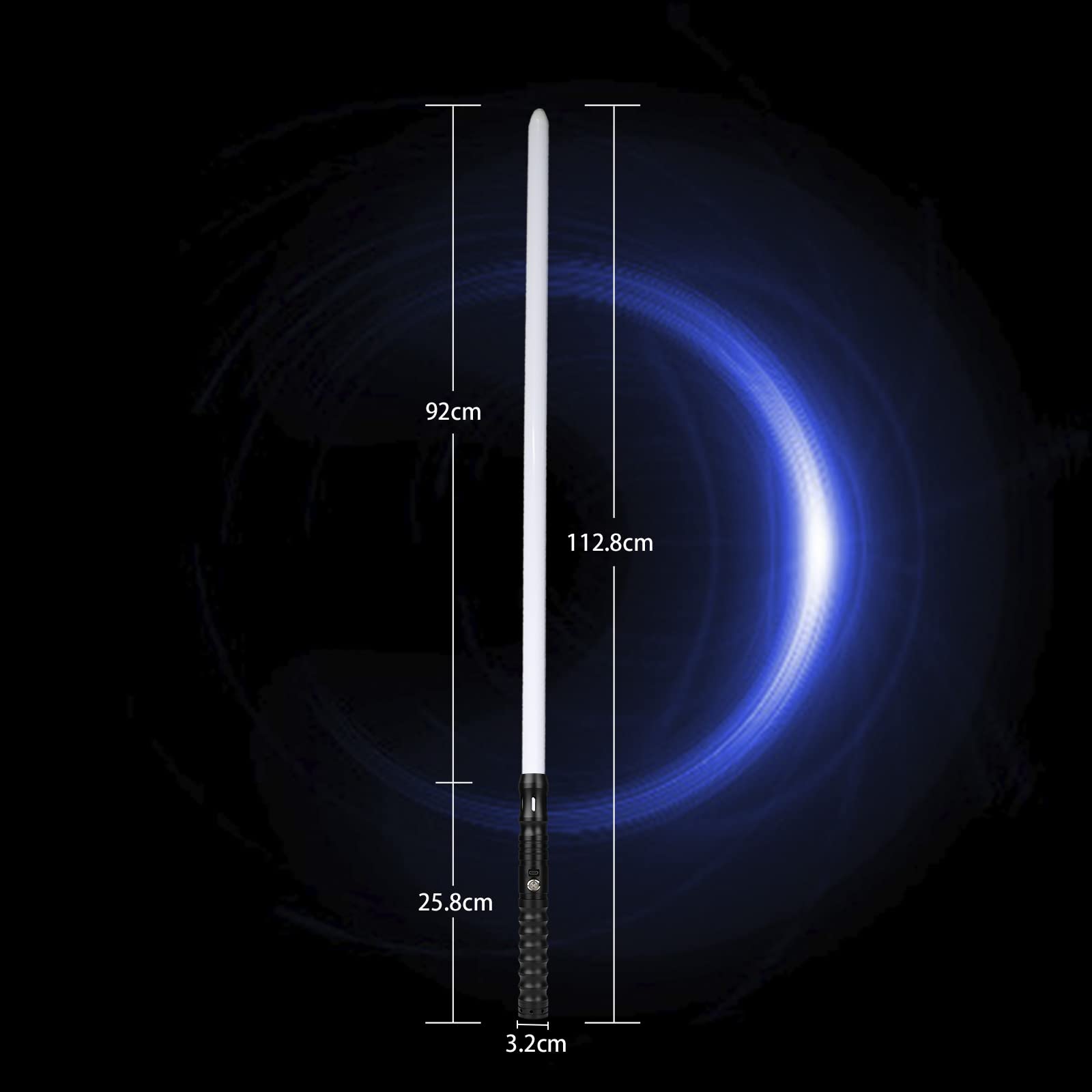 Dueling Light Sabers Smooth Swing FX Light Saber with Motion Control - RGB 12 Colors Changeable FX Saber, 12 Sounds Fonts Metal Hilt Saber Swords for Adults Teens Gift for Christmas, Black