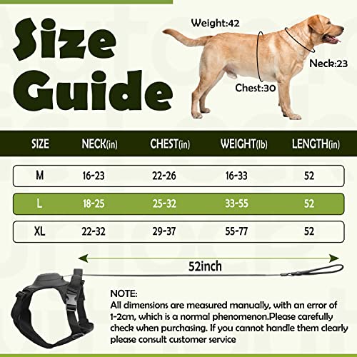 2 In 1 No Pull Dog Harness With Retractable Leash, [Automatic Anti Burst Impact Function] Adjustable Breathable Dog Vest With Control Handle For Medium Large X-Large To Outdoor, Training, (Black, Xl) #TOP1