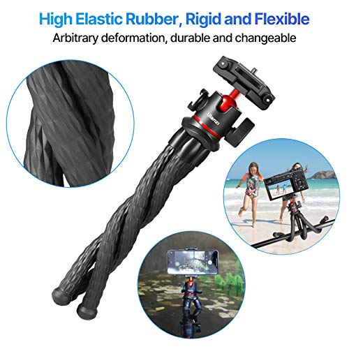 Image of ULANZI MT-33 Camera Tripod,Flexible Mini Tripod with 1 /4 inch Screw for Magic Arm,Octopus Tripod 6.6 inch /27cm Compatible with iPhone 12 Samsung Canon Nikon Sony Cameras,Multicolor