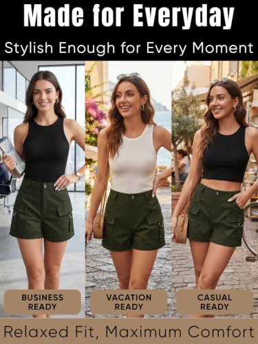 Image of GRECIILOOKS Women's Casual Knee Length Shorts,Casual Relaxed Fit Summer Shorts for Women & Girls | Comfortable Everyday Wear | Available in Plus Sizes