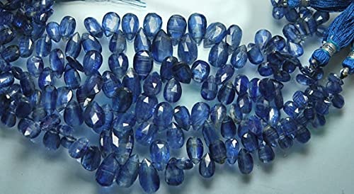 Cyanite bleue de qualité gemme briolettes poires facettées de 13-8mm sur fil de 8 pouces