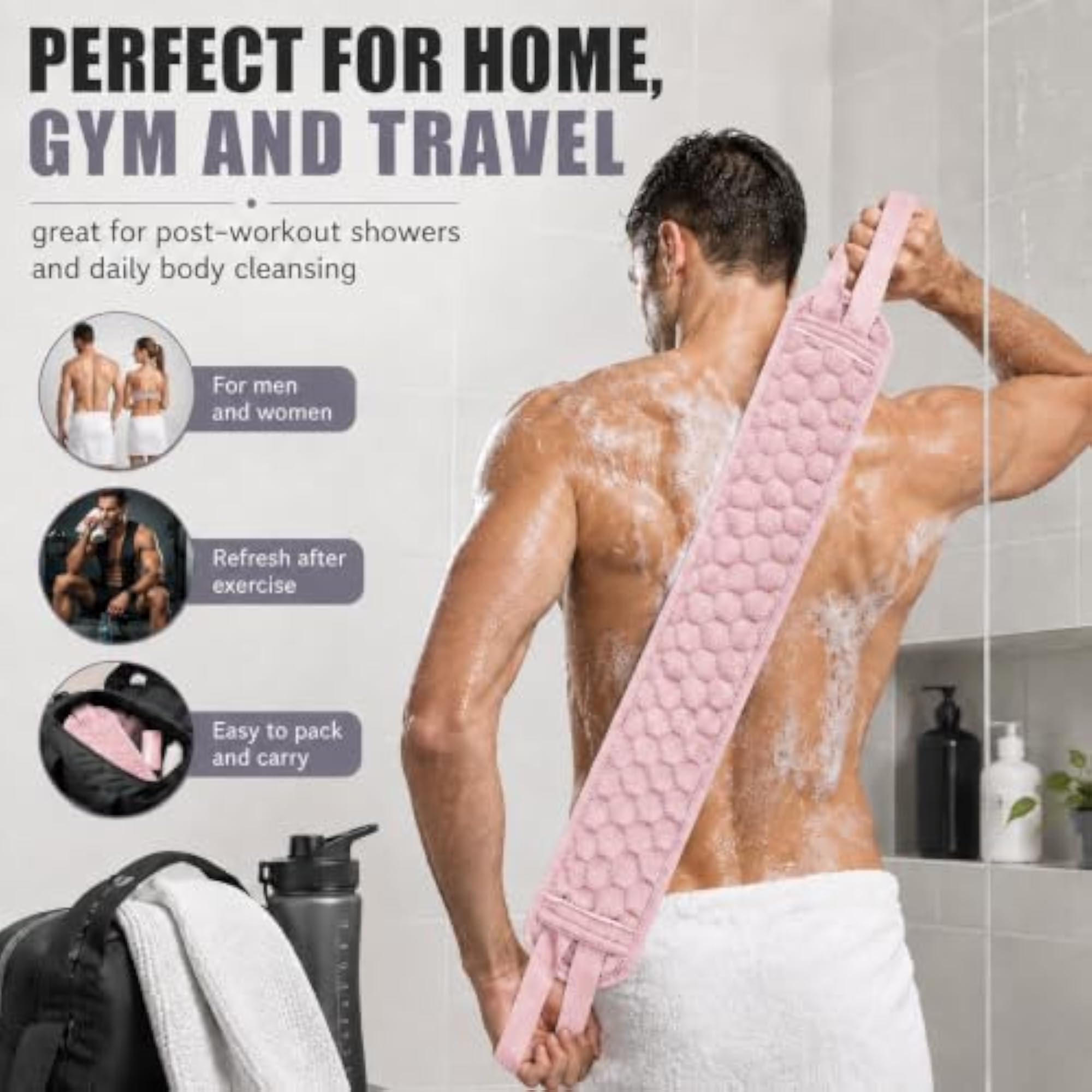 Back Bathing Exfoliating Set, 3 Pcs