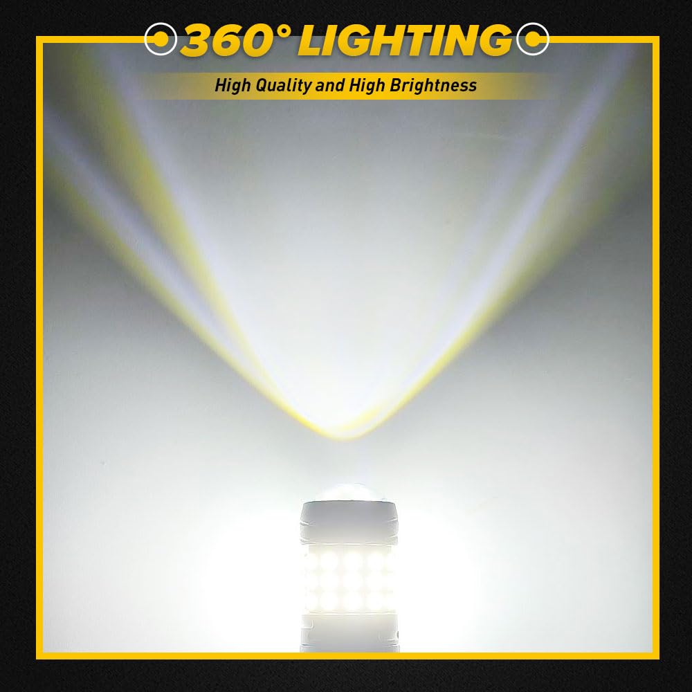 2 Lampadine LED 1156 P21W Bianche - 12-30V, 42 SMD, Per Luci Stop E Retromarcia