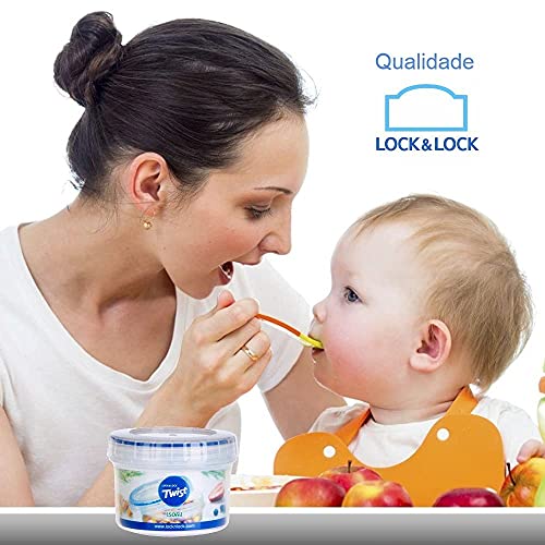Kit 7 Potes Herméticos Redondo Bebe Papinha Lock&Lock - 150ml