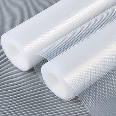 BAKHUK Shelf Liner for Kitchen Cabinets, 2 Rolls of 17.5 Inches x 25 FT Fridge Liner, Double Sided Non-Slip Drawer Liner Cover