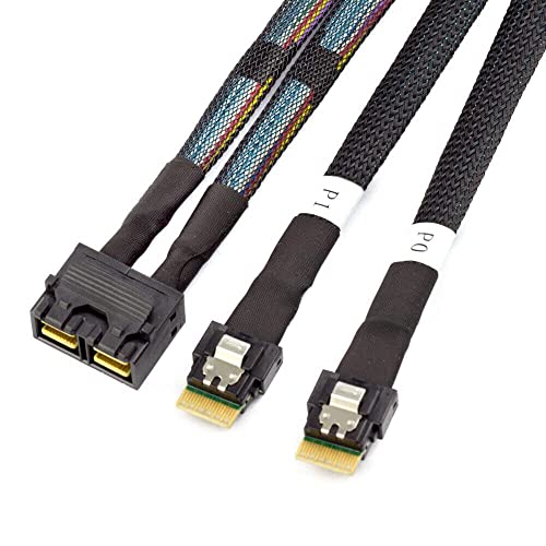 Câble Mini SAS SFF-8643 vers Slim SAS 8654 1m blindé haute densité - 5