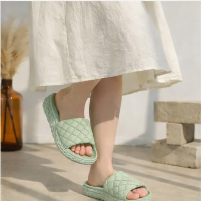 Image of Women's Anti-Skid Comfort Slippers | Soft Cushioned Eva Footbed Lightweight Slides for Summer | Girls Platfoam Slip-On Footwear for Home Indoor & Outdoor Use Flip Flop