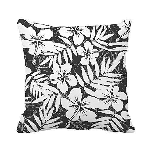 Throw Pillow Cover Pattern Bianco e Grigio Fiori