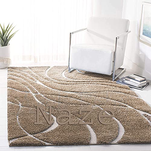 Image of Modern Fluffy Silky Micro Fiber Polyster Carpet /Runner for Bedroom, Study Room, Playing Room, Guest Room ETC 3x5 Feet C-42