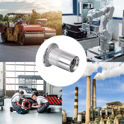 Pxyelec 100pcs M6 Flachkopf Aluminium Nietmutter Blindeinsatzmutter (6mm)