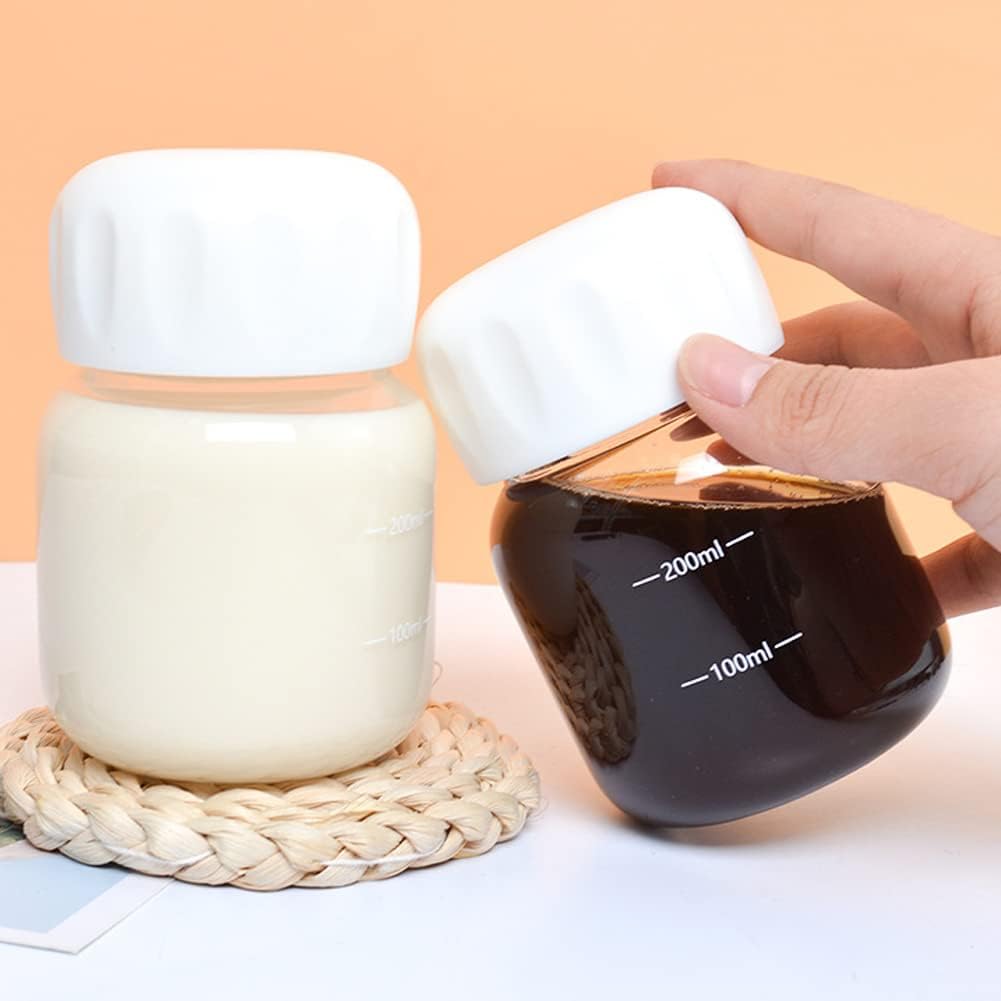 Mini Mug Sports Water Bottle Glass Cup with Caps, Portable Ice Cream Popsicle Cute Cup 10oz for Coffee Milk Juice Smoothies