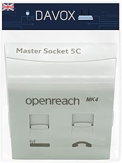 DAVOX BT Openreach master phone socket NTE5C MK2 + MK4 Faceplate - Combination Socket for Fibre Broadband + Filtered Telephone Main Line BT431a for Phone RJ11/RJ45 Data