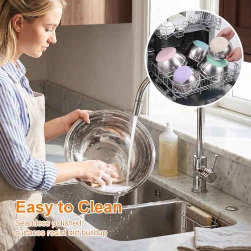 Idymere 5PCS Stainless Steel Mixing Bowls Set With Non-Slip Silicone Base — view 5