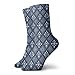 Produktbild Soft Mid Calf Length Socks Mediterranean Floral Leaf Swirl Detailed Rectangular Armor Design Image,Socks Women and Men Best for Running