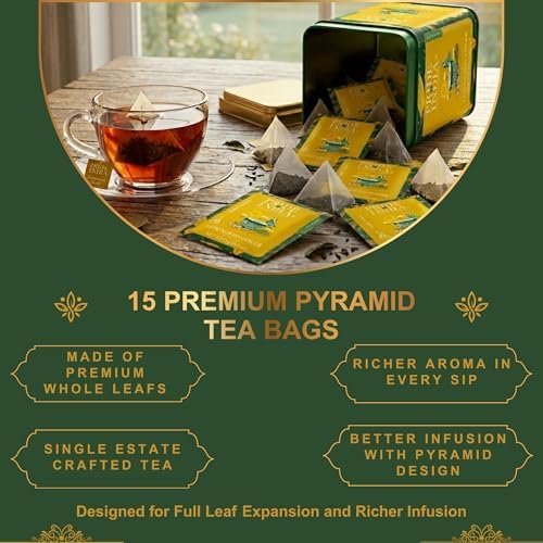 Pride of India | Lemongrass Ginger Zesty Fresh Tea | 15 Pyramid Full Leaf Individually Wrapped Tea Bags | 100% Herbal Blend from Single Origin | Tangy & Spicy Flavor | Caffeine-Free - 3