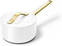 Vista 27 de Caraway - Sartén de cerámica antiadherente con tapa (1.75 qt) - No tóxica, sin PTFE ni ácido perfluorooctanoico (PFOA) - Apto para horno