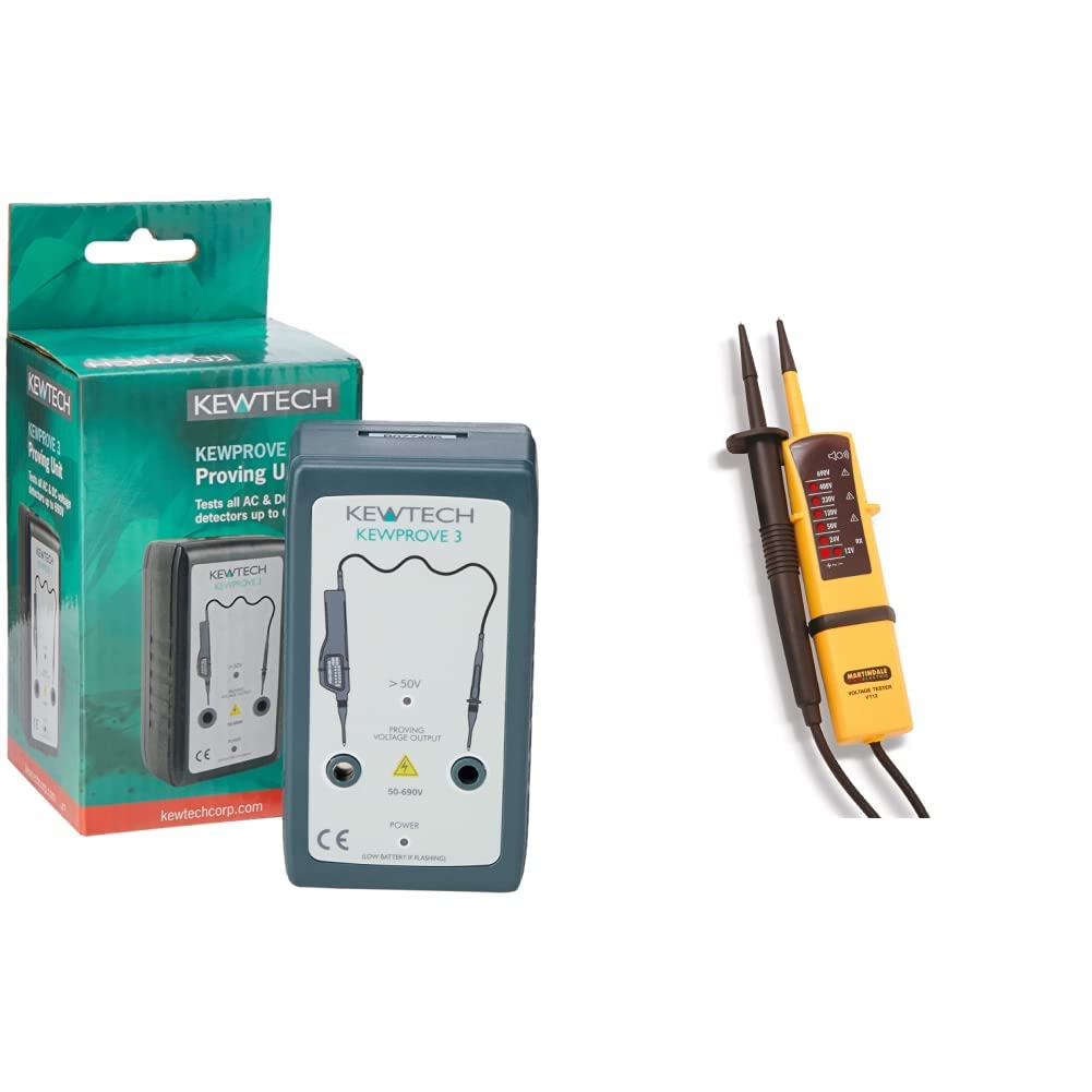 Kewtech KEWPROVE3 Proving Unit Device up to 690V & Martindale VT12 Two Pole Voltage and