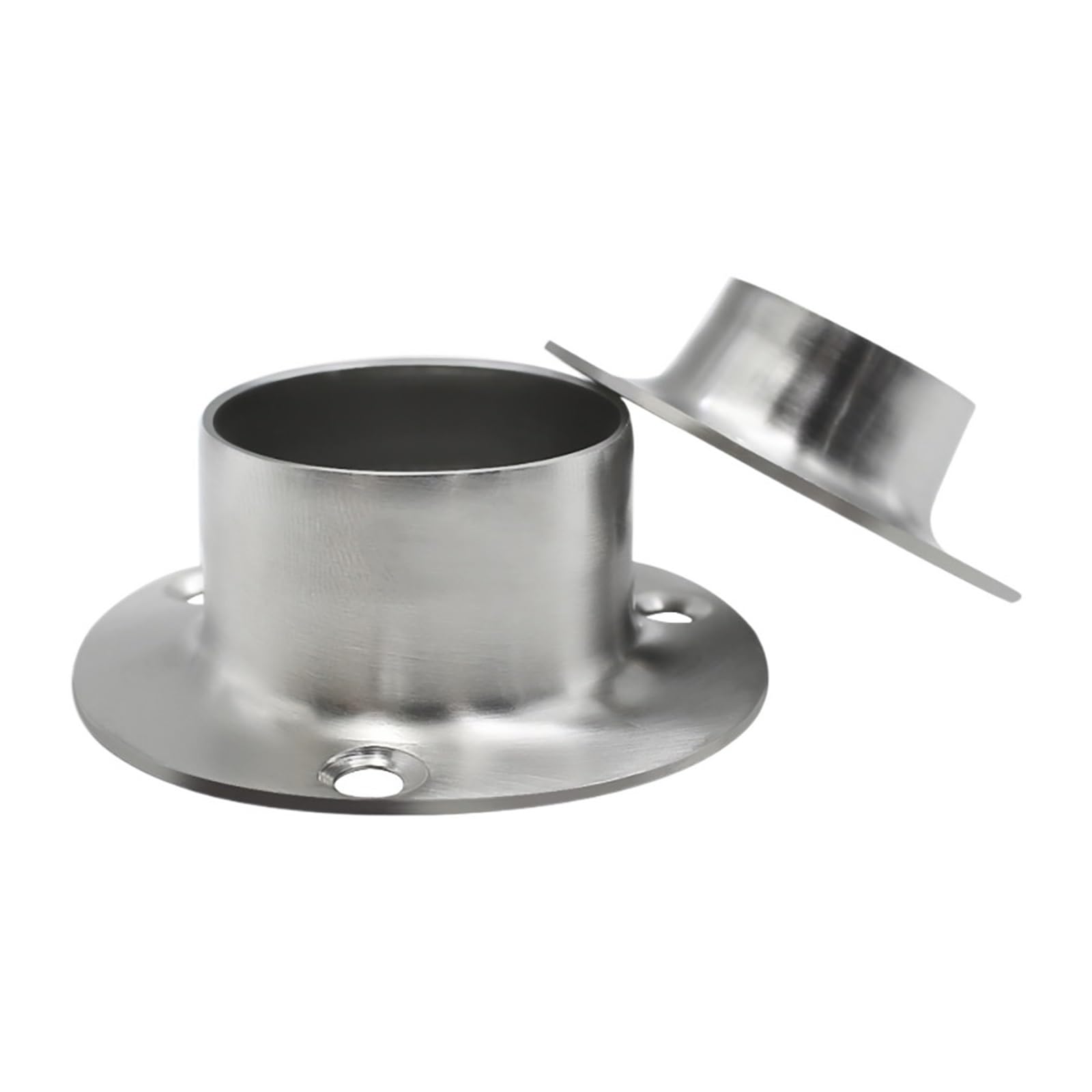 Ugzpwqlnx 32Mm Stainless Steel Pole Socket Flange Rod, Stainless Steel Wardrobe Closet Rod Flange Bracket With Screws 2 Pcs Multiple Sizes(32Mm)