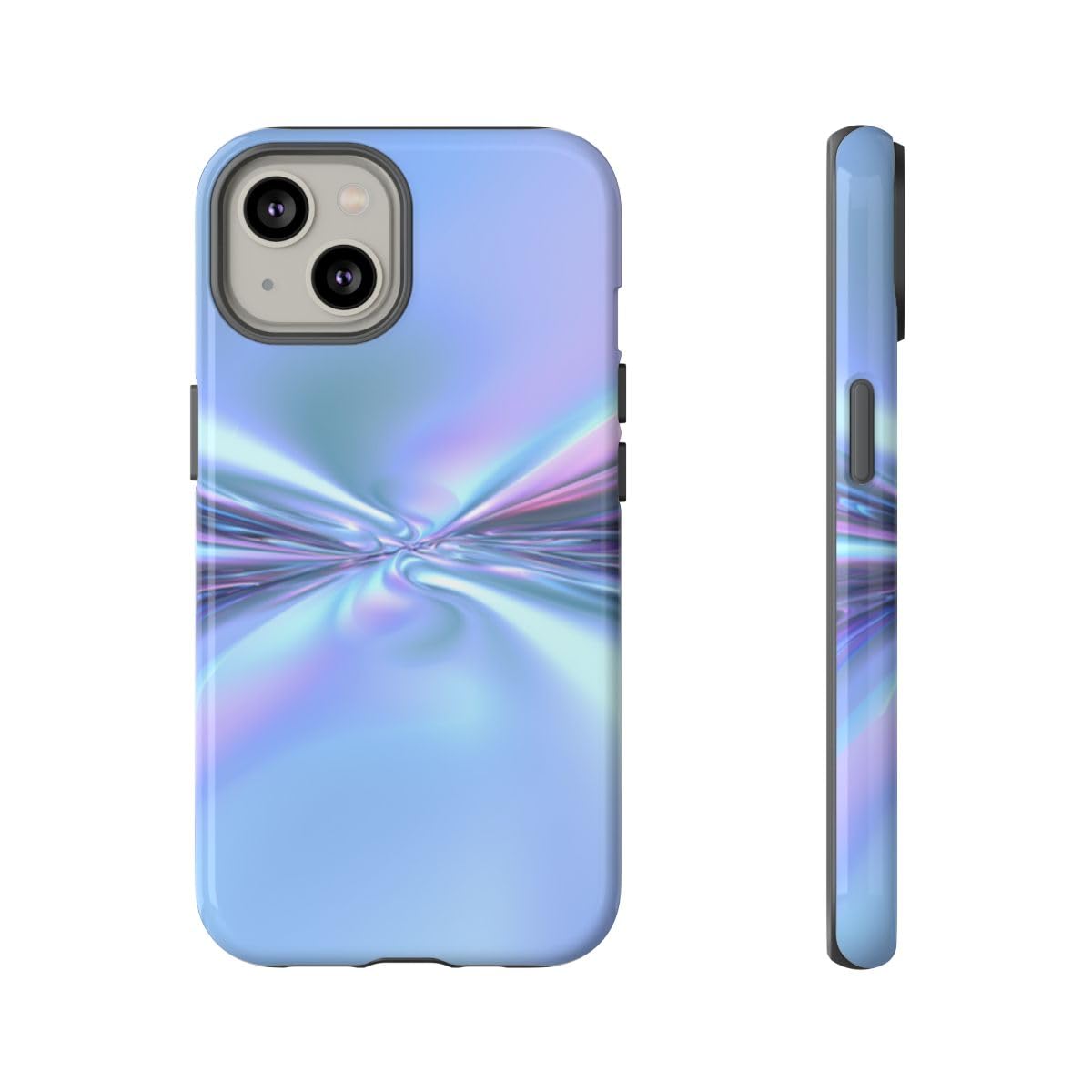 Coque iPhone 14 bleu rigide brillante résistant aux rayures - 5
