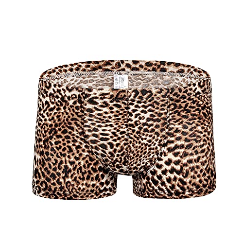 Men Leopard Pajamas Sets Sleeveless Tank Tops Bugle Pouch Boxer Shorts Sleepwear4