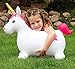 AppleRound Unicorn Bouncer with Hand Pump, Inflatable Space Hopper, Ride-on Bouncy Animal for Children (White)