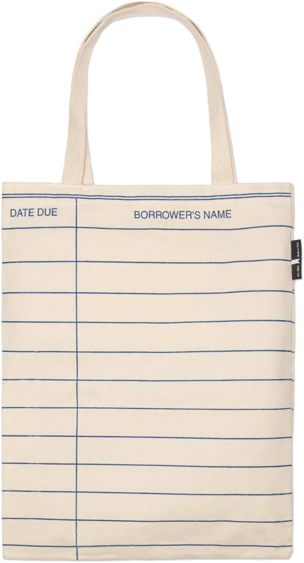 Out of Print Library Card Tote Bag with Inner Pocket - Gift for Book Lovers - Image 4