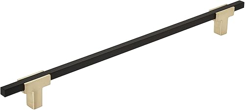 Amerock  Mango de gabinete  Oro cepilladonegro mate  10-116 pulgadas (10.079 in) de centro a centro  Urbanita  paquete de 1 unidad  Jaladera de